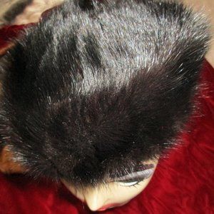 vintage 60's MINK BERET TAM HAT GENUINE DARK